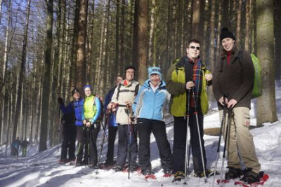 Teilnehmer der Doxaid-Schneeschuhwanderung